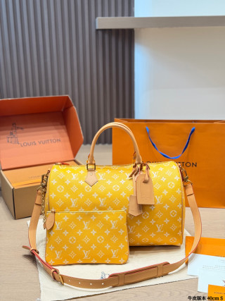 Louis Vuitton Speedy P44 Monogram Green Calf Leather Bag view 6