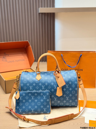 Louis Vuitton Speedy P44 Monogram Green Calf Leather Bag view 7