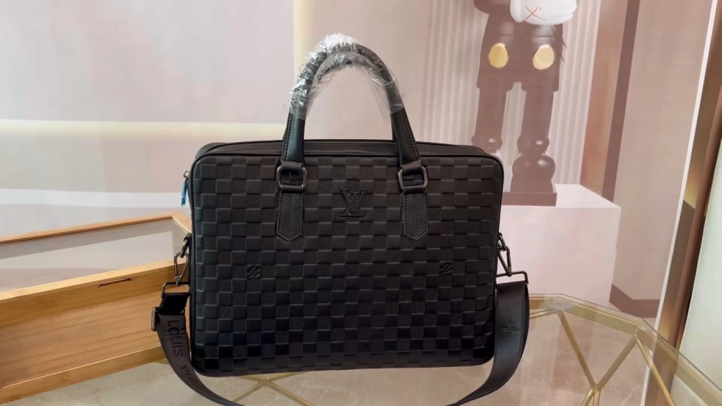 Louis Vuitton Black Damier Briefcase Laptop Bag