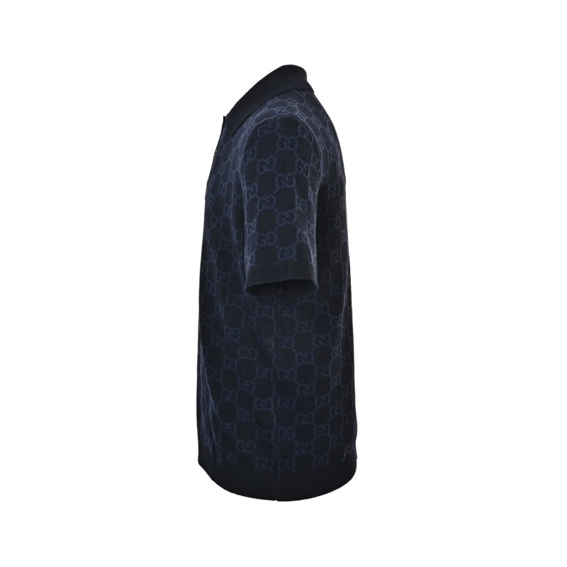 Gucci GG Monogram Navy Polo Shirt view