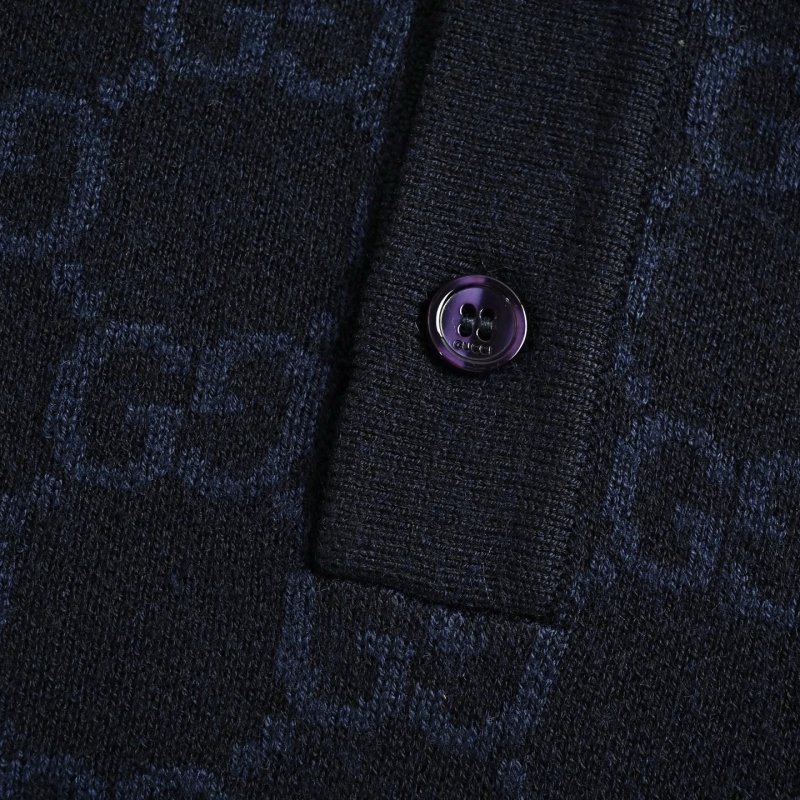 Gucci GG Monogram Navy Polo Shirt view