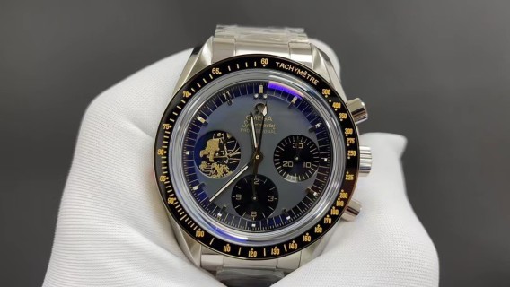 Omega Speedmaster Apollo 11 Chronograph Black Dial Steel Watch view 2