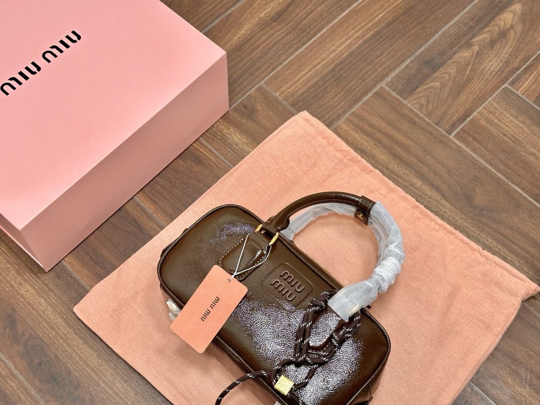 Miu Miu Bowling Bag Brown Leather