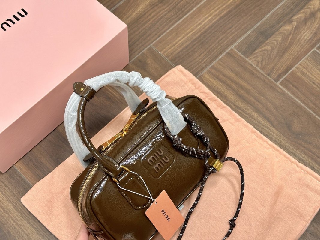 Miu Miu Bowling Bag Brown Leather view
