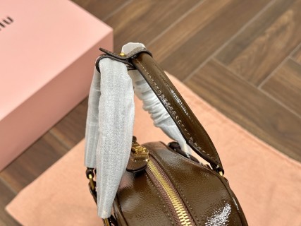 Miu Miu Bowling Bag Brown Leather view 3