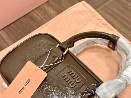 Miu Miu Bowling Bag Brown Leather view 4