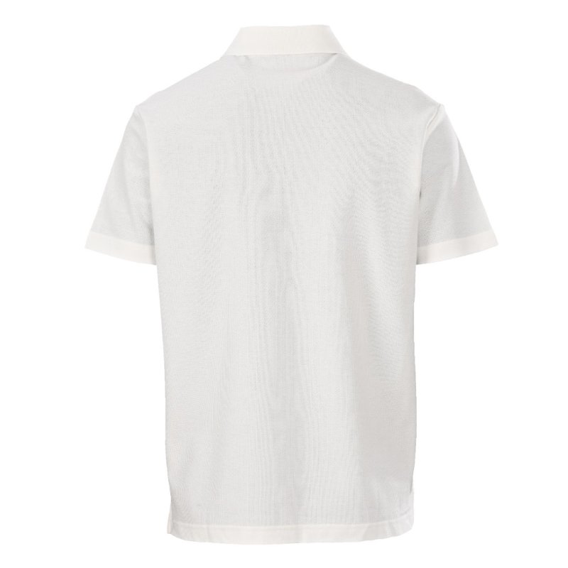 White Short Sleeve Polo Shirt with Heart Embroidery view