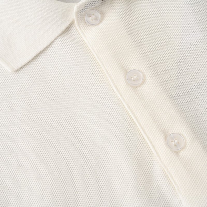 White Short Sleeve Polo Shirt with Heart Embroidery view