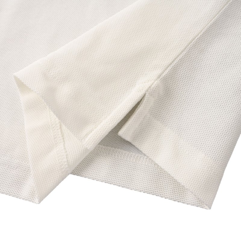 White Short Sleeve Polo Shirt with Heart Embroidery view
