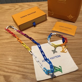 Louis Vuitton Rainbow Chain Link Necklace - Multicolor view 7