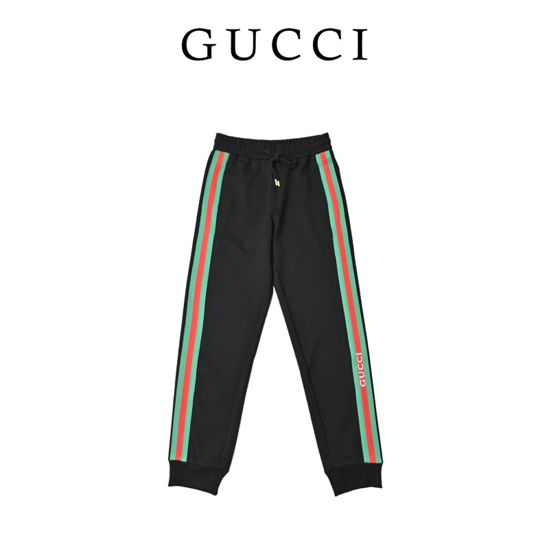 Gucci Black Track Pants with Green-Red-Green Web Stripe view