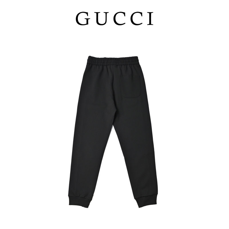 Gucci Black Track Pants with Green-Red-Green Web Stripe view