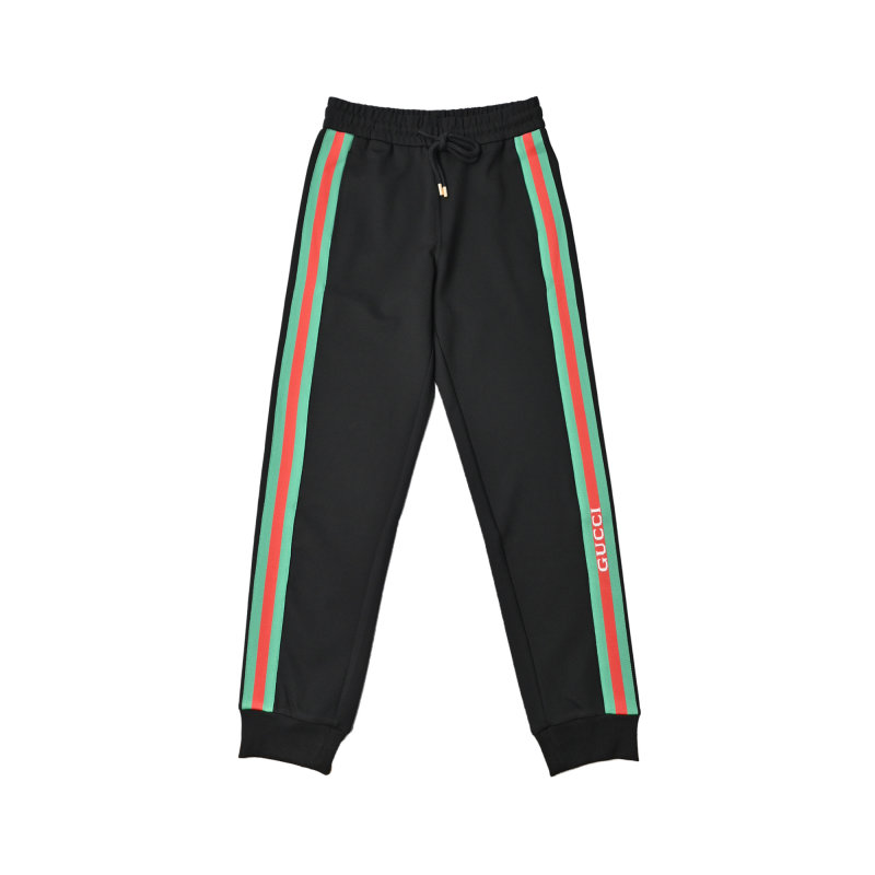 Gucci Black Track Pants with Green-Red-Green Web Stripe view
