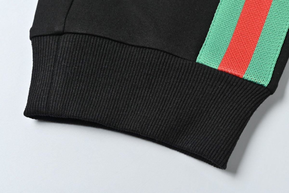 Gucci Black Track Pants with Green-Red-Green Web Stripe view
