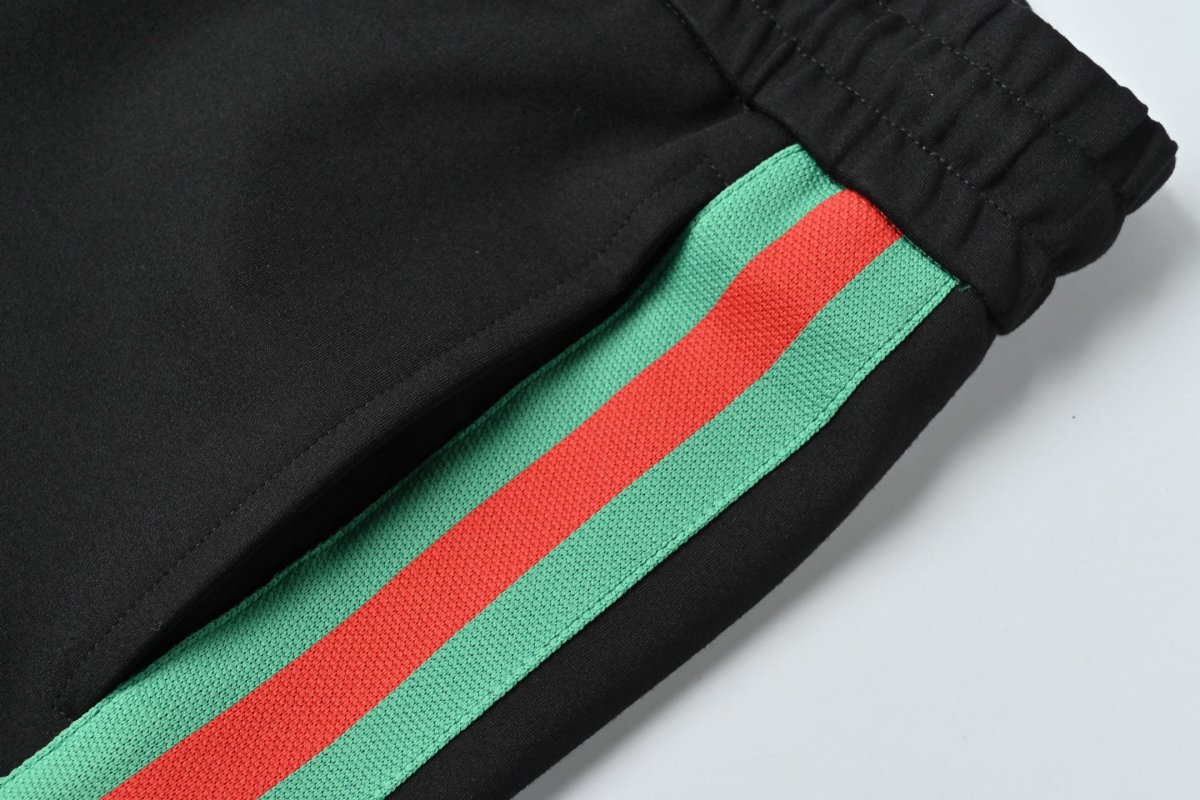 Gucci Black Track Pants with Green-Red-Green Web Stripe view