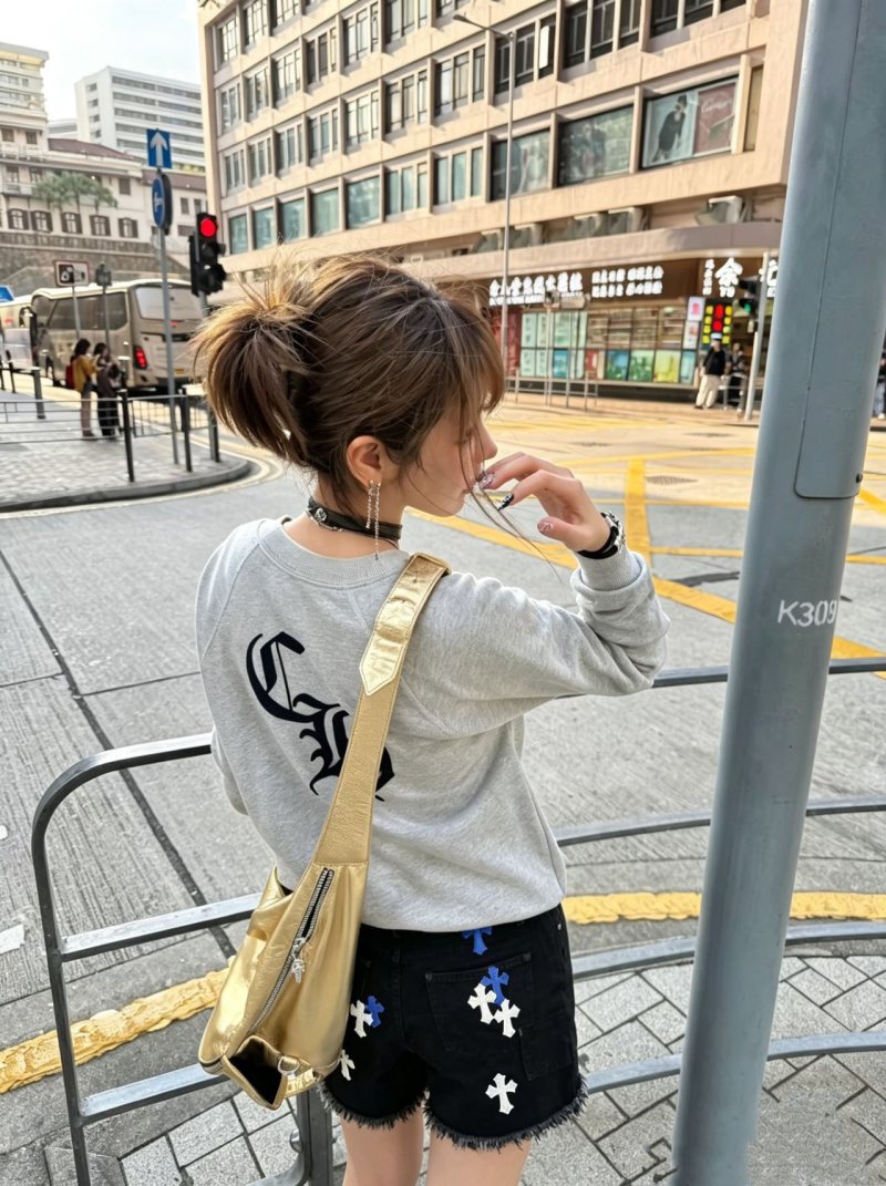 Chrome Hearts Black Cross Denim Shorts view