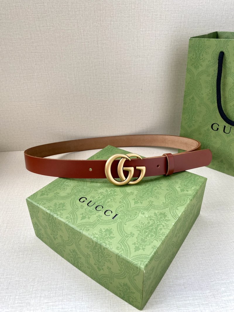 Gucci GG Marmont Leather Belt Red