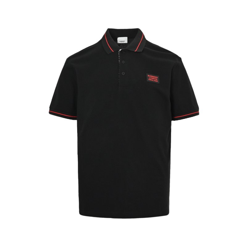 Balenciaga Black Polo Shirt with Red Trim view