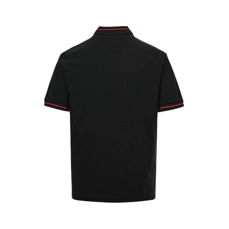 Balenciaga Black Polo Shirt with Red Trim view