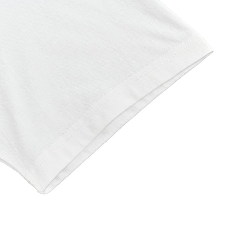 White Graphic Print Short Sleeve T-Shirt with Red Abstract Design view
