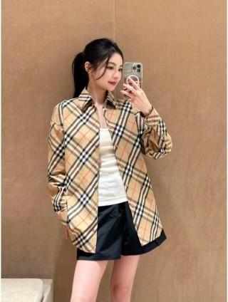 Burberry Check Long-Sleeve Button-Down Shirt Beige view 2