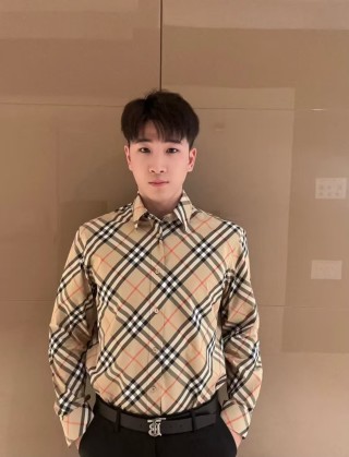 Burberry Check Long-Sleeve Button-Down Shirt Beige view 3