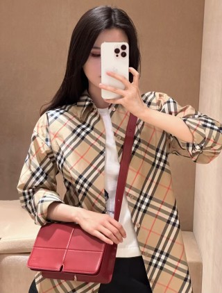 Burberry Check Long-Sleeve Button-Down Shirt Beige view 4