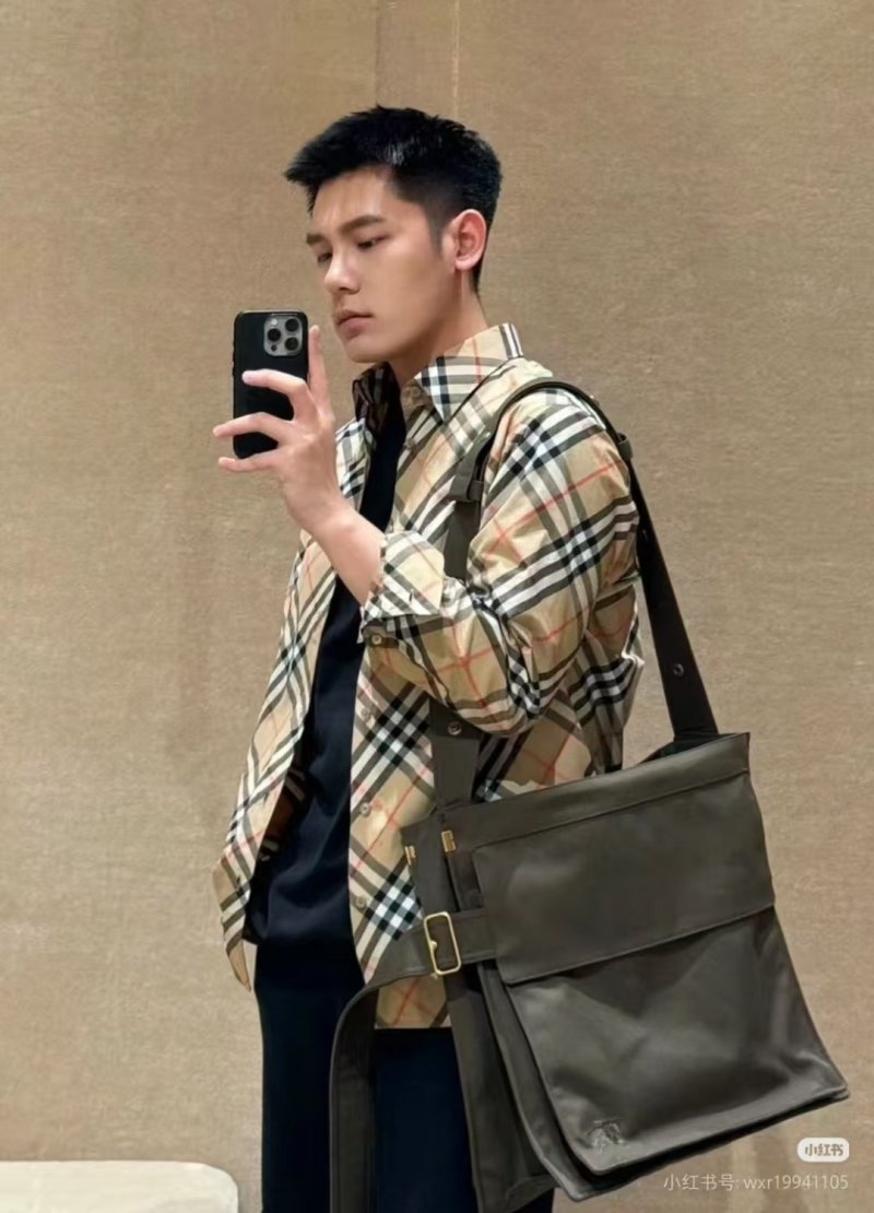 Burberry Check Long-Sleeve Button-Down Shirt Beige view