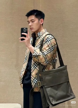 Burberry Check Long-Sleeve Button-Down Shirt Beige view 5