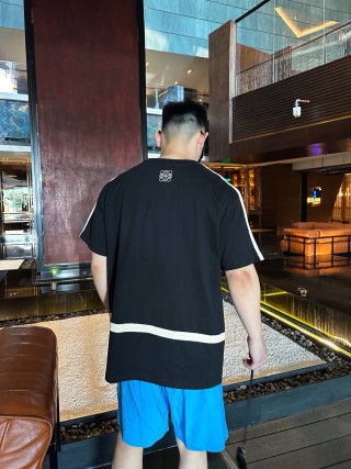 Essentials Black Stripe Short Sleeve T-Shirt view 4