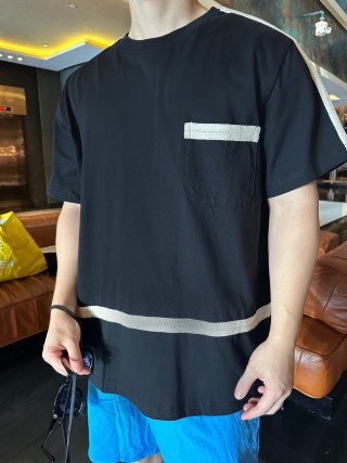 Essentials Black Stripe Short Sleeve T-Shirt view 9