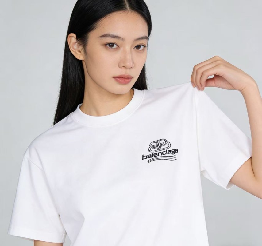 Balenciaga White Logo Short Sleeve T-Shirt view