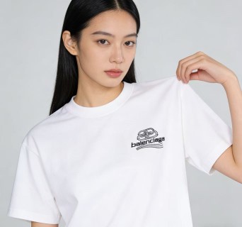 Balenciaga White Logo Short Sleeve T-Shirt view 2