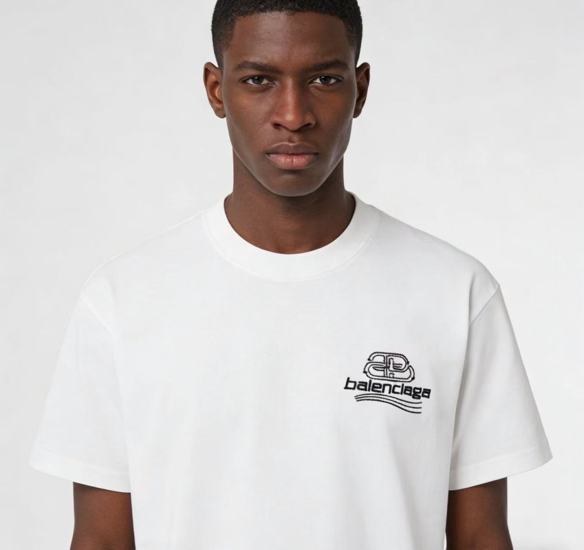 Balenciaga White Logo Short Sleeve T-Shirt view