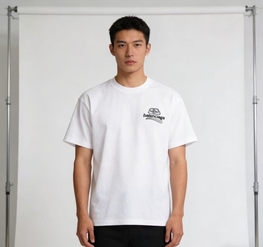 Balenciaga White Logo Short Sleeve T-Shirt view