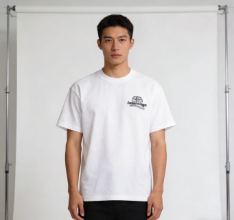 Balenciaga White Logo Short Sleeve T-Shirt view 4