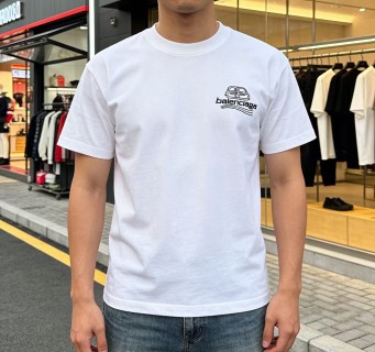 Balenciaga White Logo Short Sleeve T-Shirt view 5