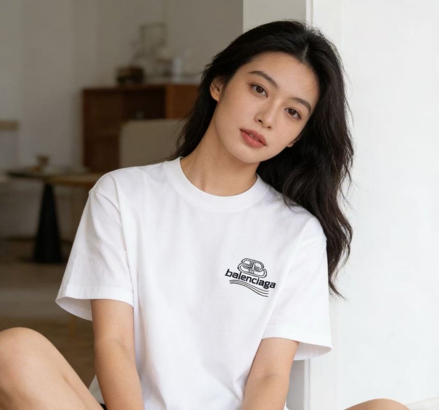 Balenciaga White Logo Short Sleeve T-Shirt view