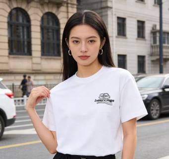 Balenciaga White Logo Short Sleeve T-Shirt view 8