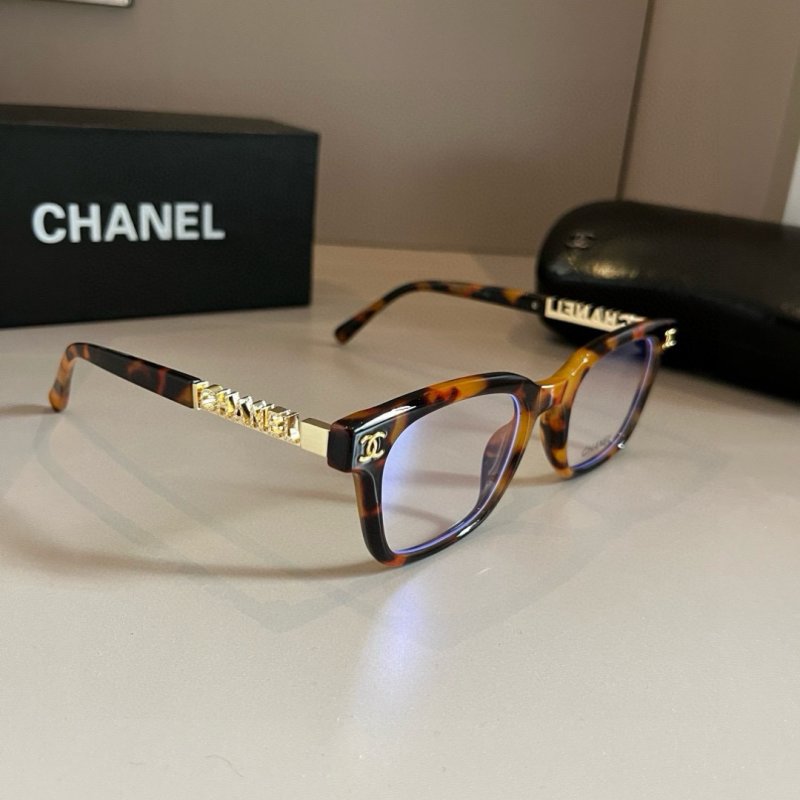 Chanel Tortoiseshell Square Frame Sunglasses with Gold Hardware
