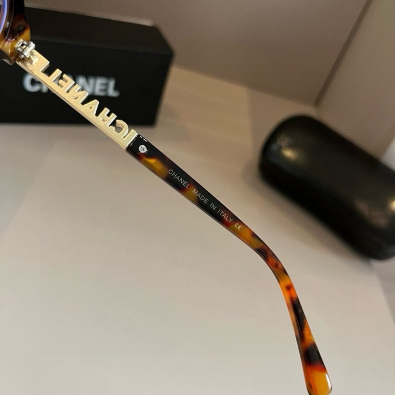 Chanel Tortoiseshell Square Frame Sunglasses with Gold Hardware view