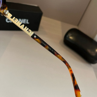 Chanel Tortoiseshell Square Frame Sunglasses with Gold Hardware view 7