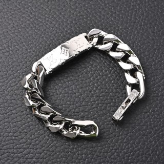 Louis Vuitton Monogram Chain Silver Cuban Bracelet view 1