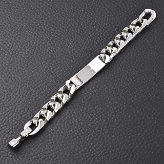 Louis Vuitton Monogram Chain Silver Cuban Bracelet view 2