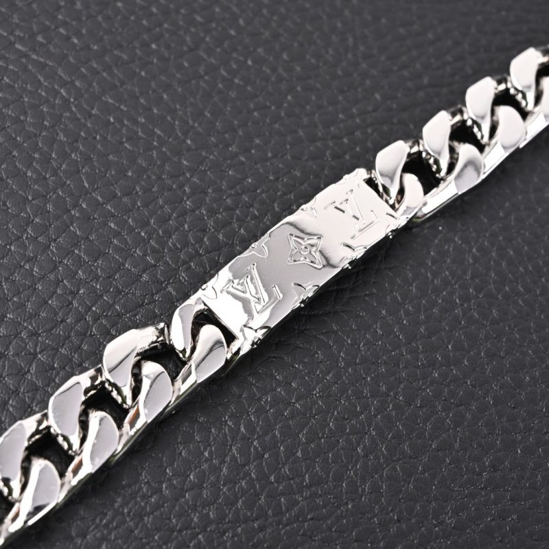 Louis Vuitton Monogram Chain Silver Cuban Bracelet view