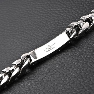 Louis Vuitton Monogram Chain Silver Cuban Bracelet view 4