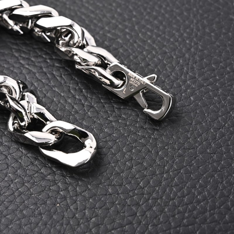 Louis Vuitton Monogram Chain Silver Cuban Bracelet view