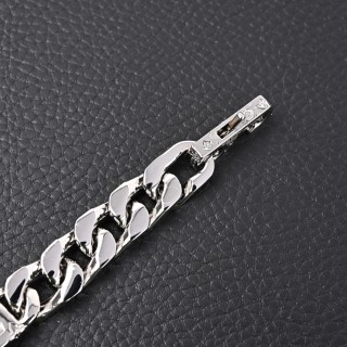 Louis Vuitton Monogram Chain Silver Cuban Bracelet view 6