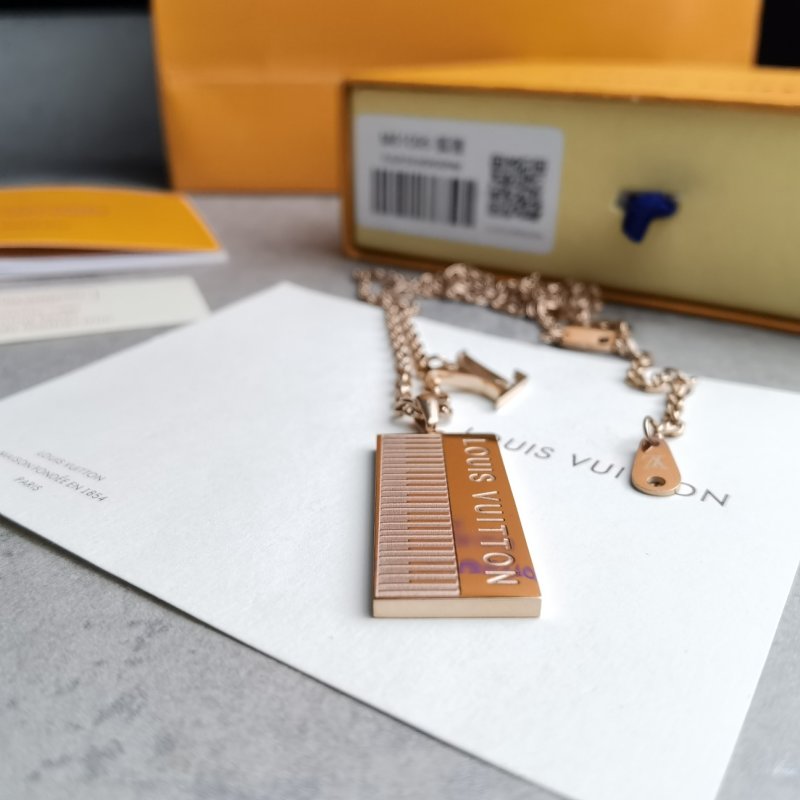 Louis Vuitton Piano Keyboard Pendant Necklace Gold