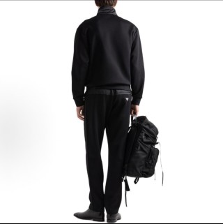 Prada Black Half-Zip Technical Nylon Jacket view 4